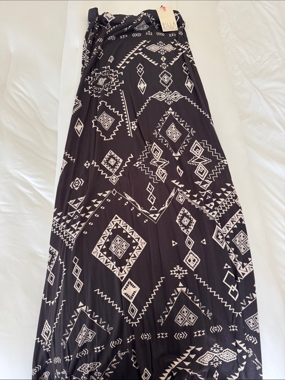 Billabong Black and White Aztec Print Maxi Skirt